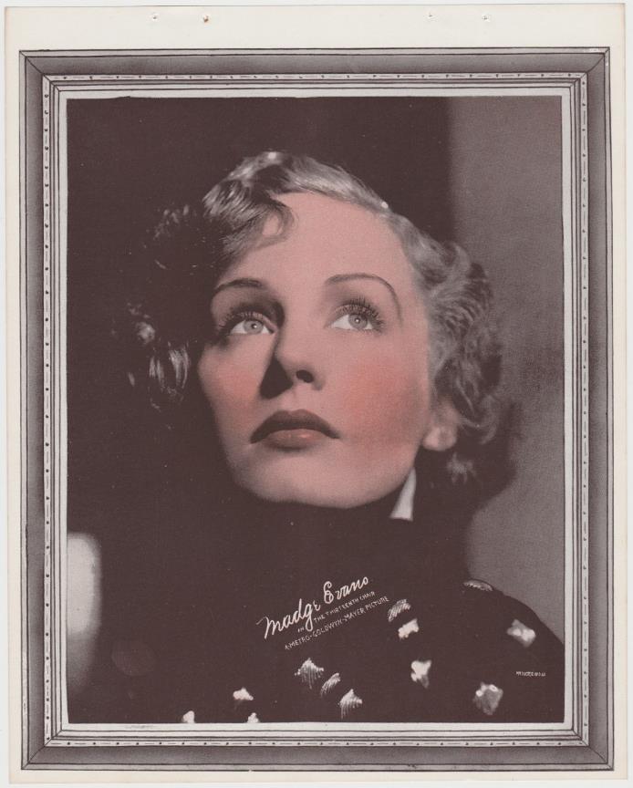 Madge Evans 1938 Vintage Color Toned Movie Star Premium Photo - 7-7/8 X 9-7/8