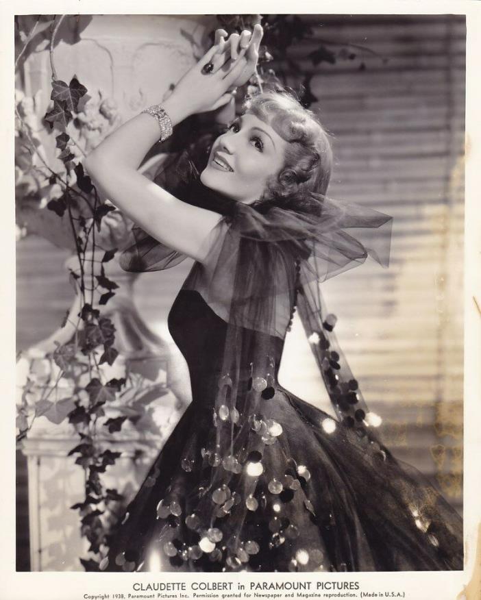 CLAUDETTE COLBERT Stunning Original Vintage '38 Paramount GLAMOUR Portrait Photo