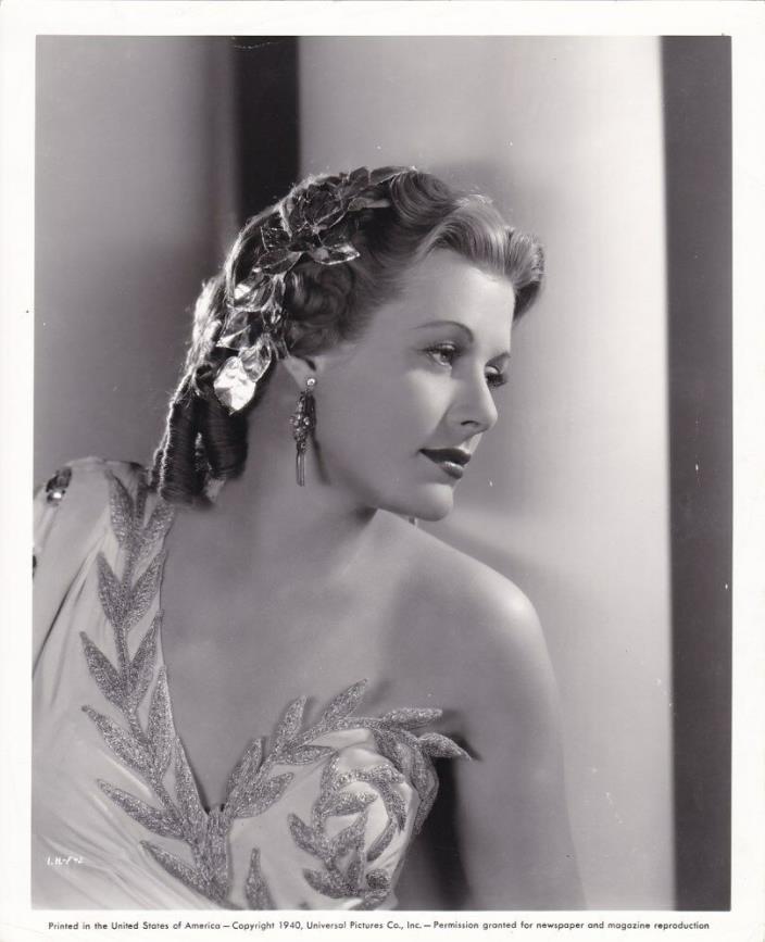IRENE HERVEY Beautiful Original Vintage 1940 Universal GLAMOUR Portrait Photo