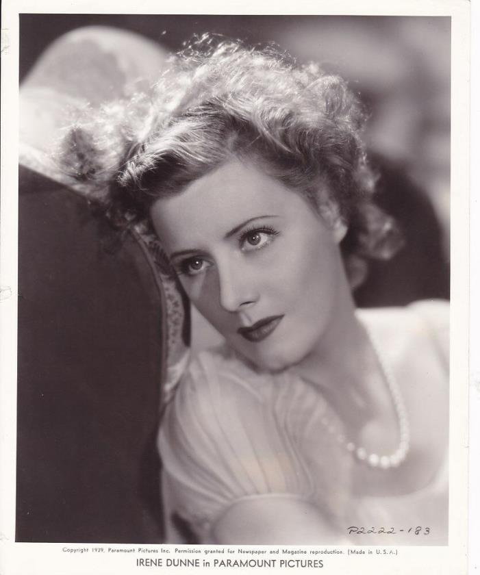 IRENE DUNNE Beautiful ORIGINAL Vintage 1939 Paramount Studio Portrait Photo