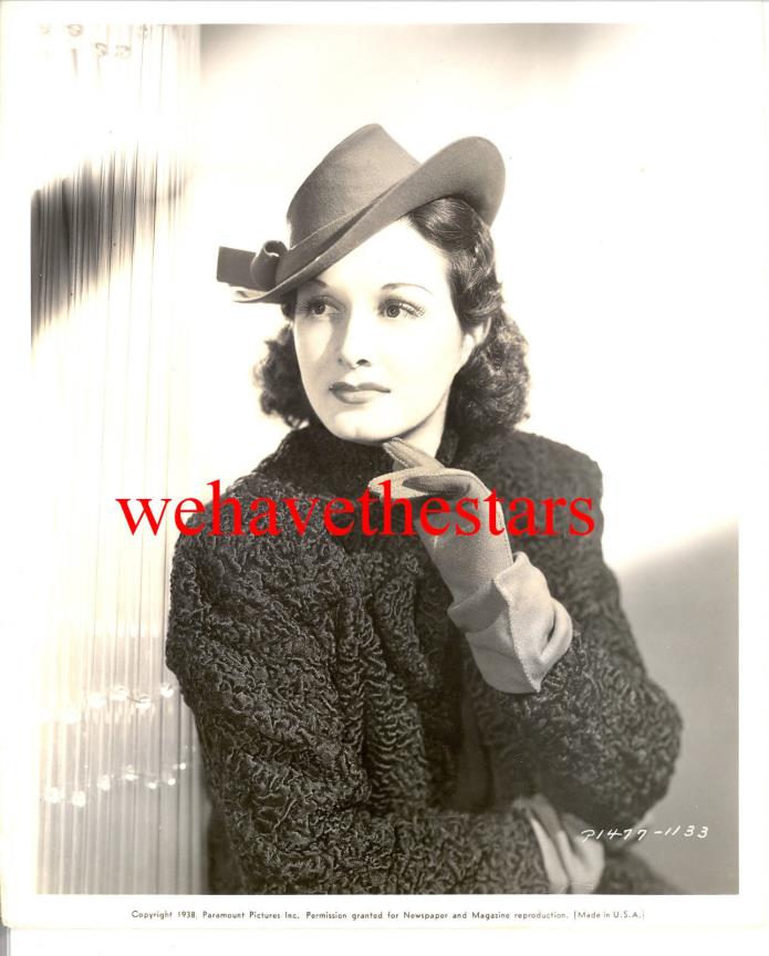 Vintage Gail Patrick CHIC GLAMOUR HAT FASHION '38 DBW Publicity Portrait
