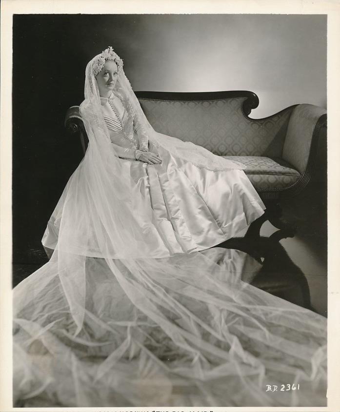 BETTE DAVIS Wedding Dress Original Vintage 1939 THE OLD MAID Warner Bros. Photo