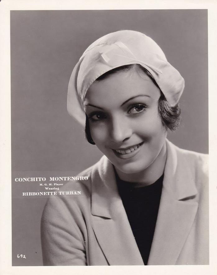 CONCHITA MONTENGRO Original Vintage 1930s MGM Turban Hat FASHION Portrait Photo