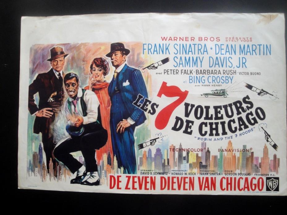 FRANK SINATRA DEAN MARTIN & Rat Pack ROBIN AND THE 7 HOODS Belgian MOVIE POSTER