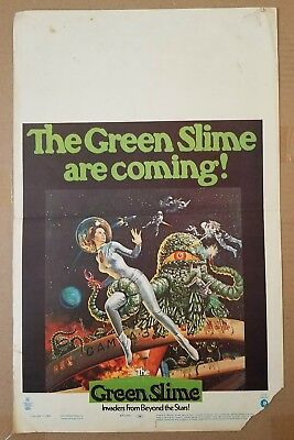 THE GREEN SLIME Robert Horton Luciana Paluzzi  Rare U.S. Window Card Poster 1968