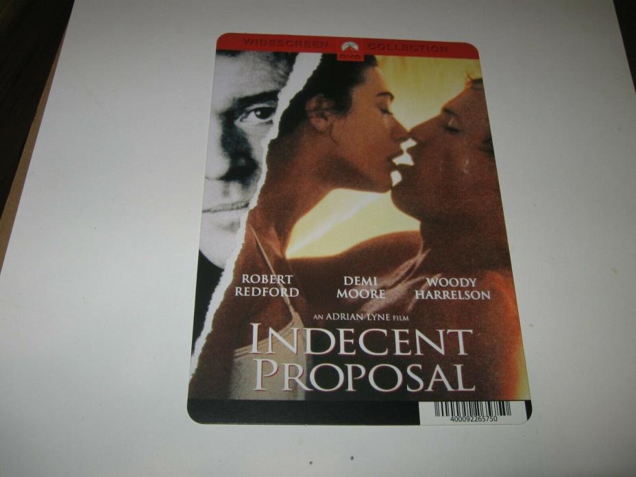INDECENT PROPOSAL  MOVIE BACKER CARD - ROBERT REDFORD (not a dvd)