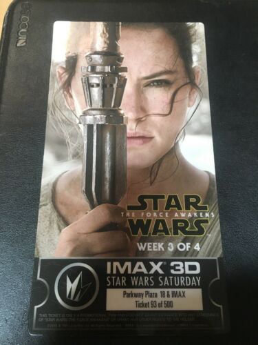 REGAL IMAX 3D COLLECTIBLE TICKET STAR WARS THE FORCE AWAKENS WK 3 OF 4 Rey