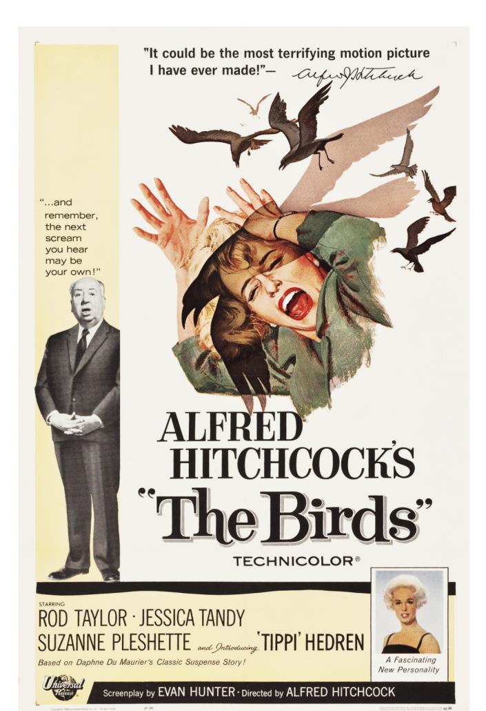 The Birds (Universal, 1963). One Sheet Original Movie Horror Poster Classic