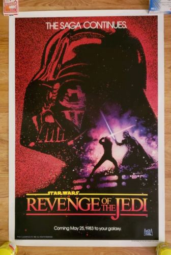 Revenge of the Jedi Original Rolled One Sheet Sci-Fi Star Wars George Lucas