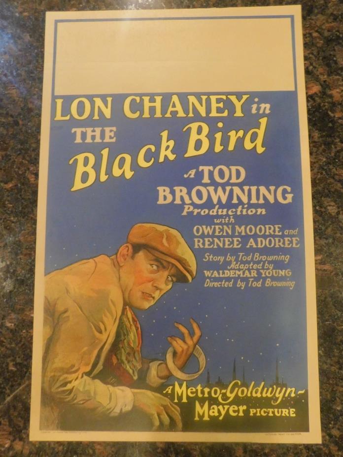 THE BLACK BIRD Original 1926 Window Card, 14