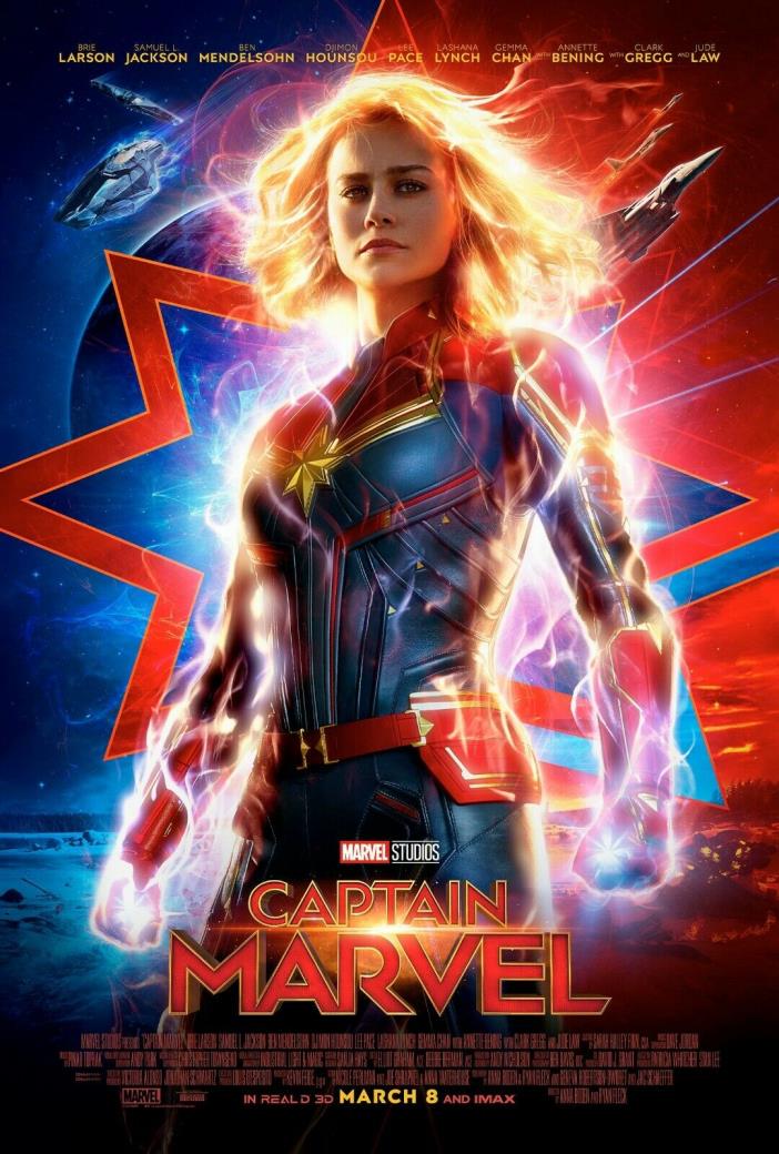 * CAPTAIN MARVEL * Double Sided Payoff Theatrical Poster / 40'' x 27'' - Disney