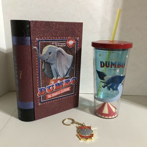 Disney Dumbo cup, book bucket & keychain promo Cinepolis MEX movie theatre NEW