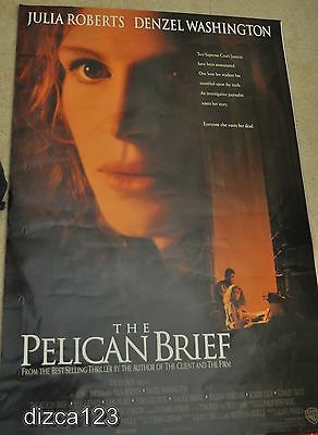 Original DOUBLE Sided The Pelican Brief Movie Poster (John Grisham)