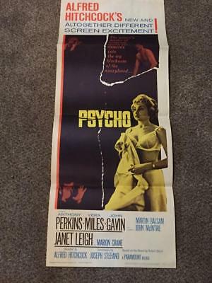 Psycho original movie insert poster 1960 14 x 36  Alfred Hitchcock Horror