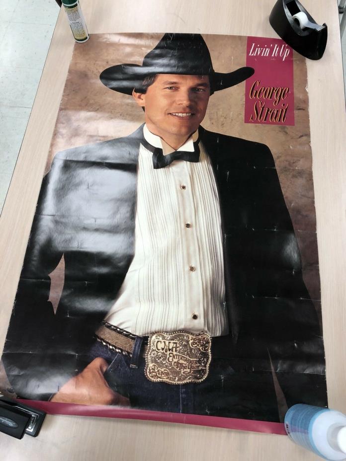 GEORGE STRAIT 1990 MCA Records Livin It Up SPECIAL PROMO POSTER ORIGINAL Country