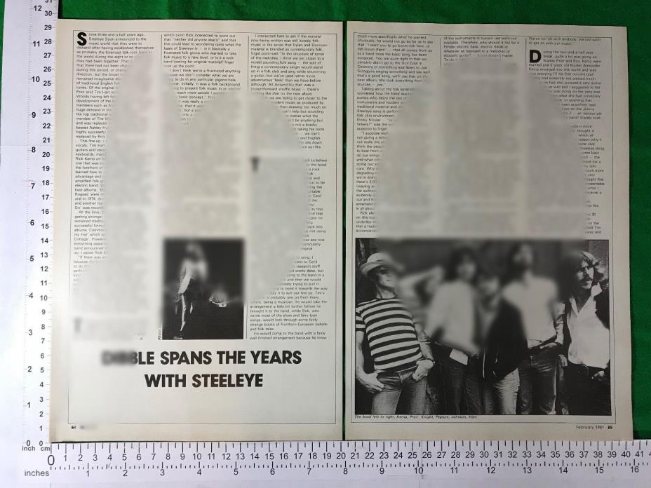 Steeleye Span vintage magazine article / feature 1981