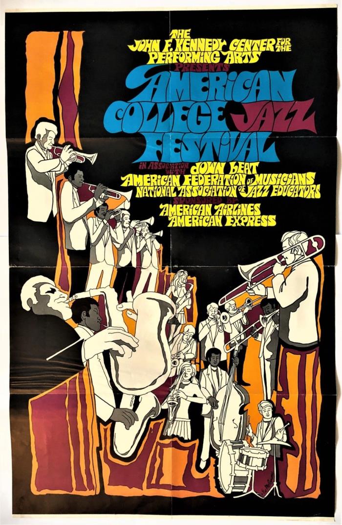 1971 American College JAZZ FESTIVAL PROGRAM / POSTER ~ JFK Center For The Arts