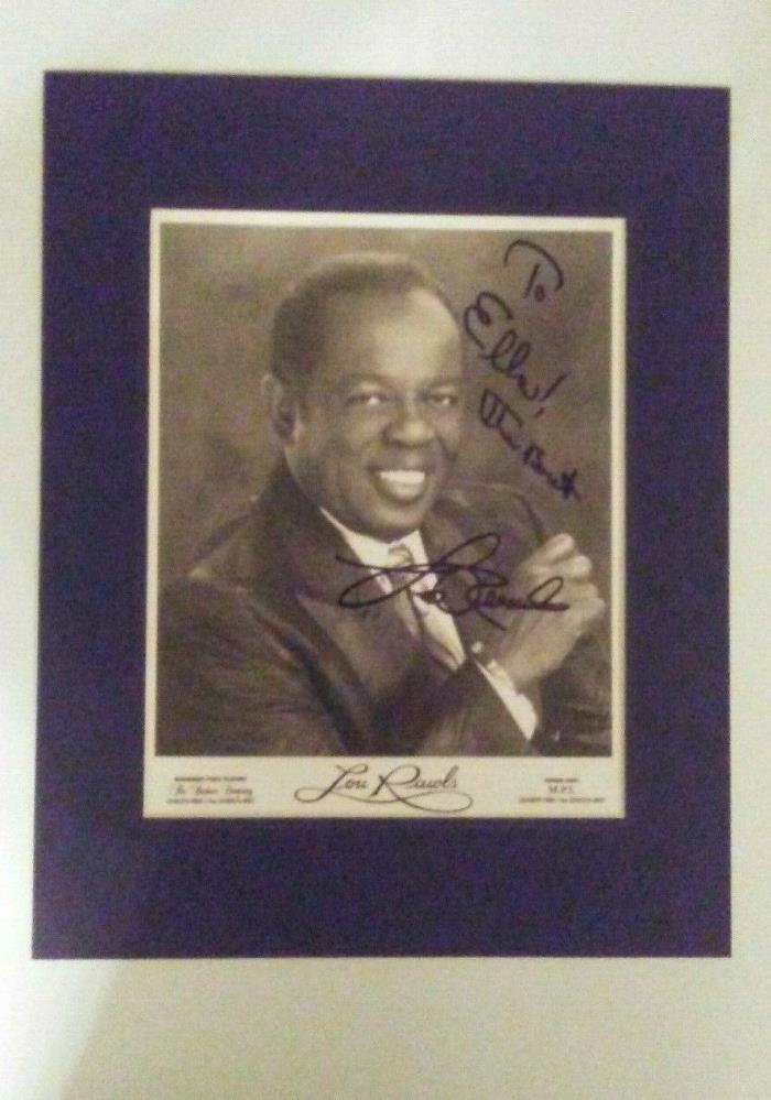 Lou Rawls Autographed Black& White 8x10 Publicity Photo in Black Mat No COA 1998