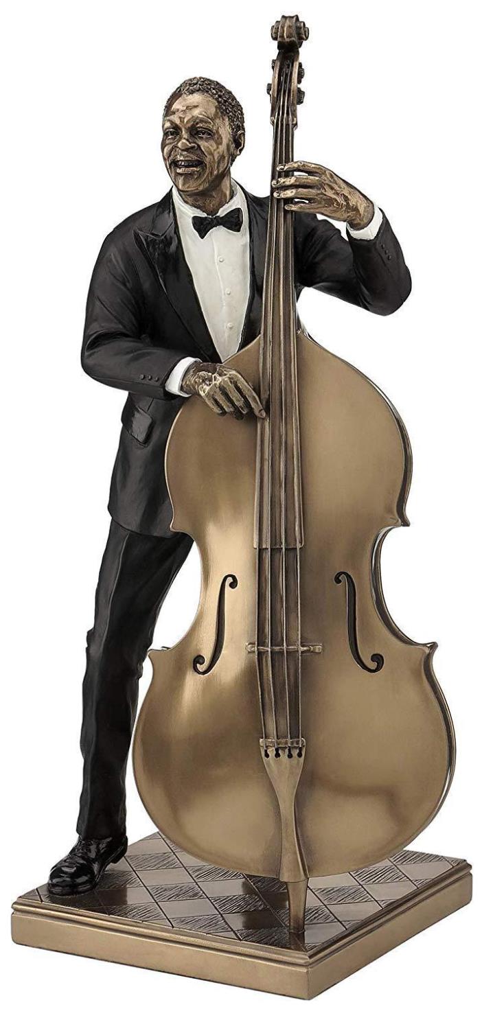Double Bass Player Statue Sculpture - Black Suits Edition - Jazz Band Collection