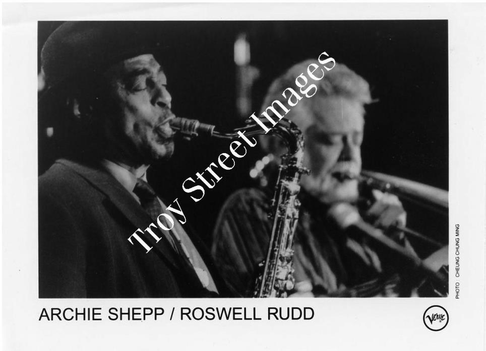 Orig 5x7 promo photo of ARCHIE SHEPP, tenor sax and ROSWELL RUDD, trombone, 2000