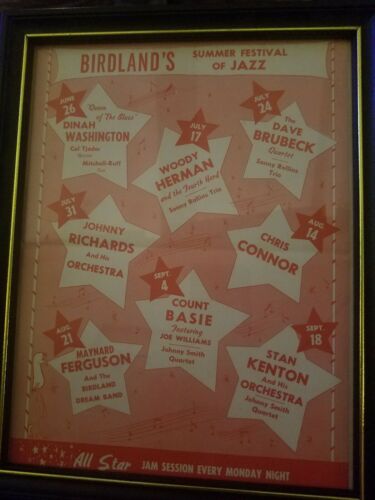 Birdland Concert Poster 1957 SUMMER FESTIVAL OF JAZZ original flawless poster
