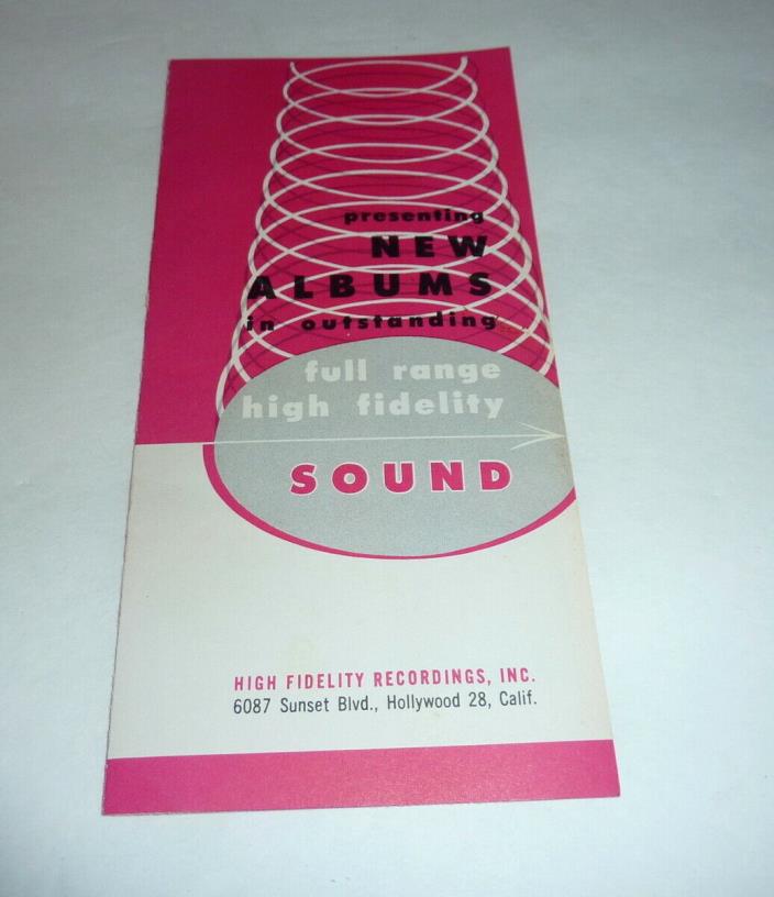 Vintage REEL TO REEL TAPE RELEASE CATALOGUE 1950s  HIFI TAPE SUNSET BLVD COMPANY