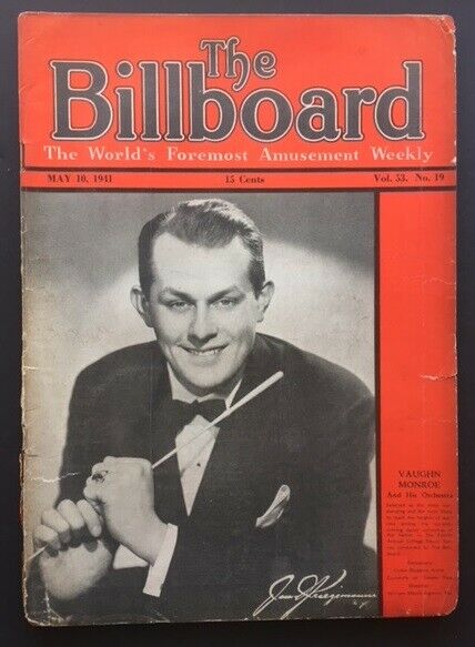 BILLBOARD MAGAZINE Complete With New Band Leader VAUGHN MONROE COVER May 10 1941