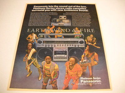 EARTH WIND & FIRE out of box with PANASONIC original 1981 RSM Promo Display Ad