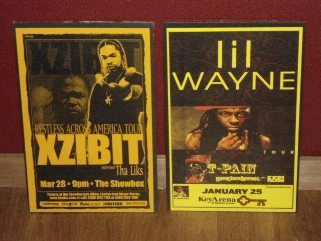 Pole flyer/concert poster LiL Wayne, and Xibit Seattle show posters