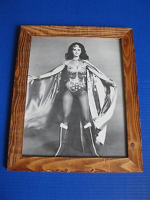 1970s Wonder Woman Lynda Carter framed photo carnival fair mirror TV comic book