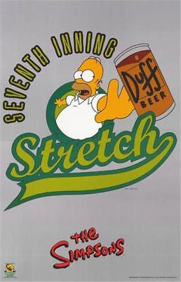Homer Simpson 7th Inning Stretch Duff Beer 2002 Poster 22x34