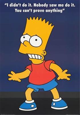 Bart Simpson I Didn't Do it Quote 2002 Poster 24x36