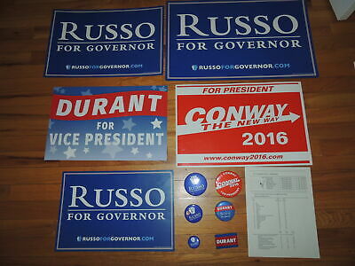 House of Cards Screen Used Prop Campaign Posters & Buttons Durant Conway Russo