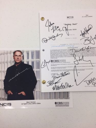 NCIS Autographed TV Show Script and BONUS Autographed Mark Harmon Photo