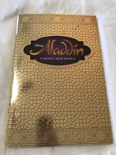 Disney Aladdin A Whole New World Broadway Souvenir Book Full Color Photos Gold