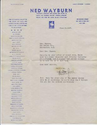 1937 LETTERS NED WAYBURN  CREATOR OF ZIEGFELD FOLLIES & UNCLE NEDS VARIETY SHOW