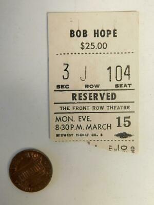 Bob Hope Ticket Stub The Front Row Theatre Book3
