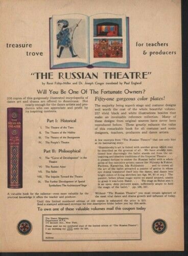 1920'S RUSSIAN THEATER RENE FULOP MILLER DANCE  BOOK AD 9984