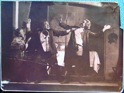 Vintage Photo with Stage Scene in Russian Theatre