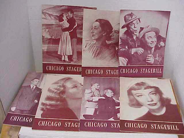 7 Vintage 1940's CHICAGO STAGEBILL Theater Memorabilia Brigadoon & Others