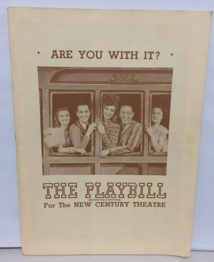 1946 Playbill ARE YOU WITH IT? Joan Roberts Johnny Downs Lew Parker Dolores Gray