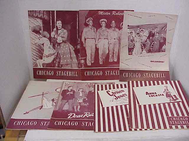 7 Vintage 1940's CHICAGO STAGEBILL Theater Memorabilia Oklahoma & Others
