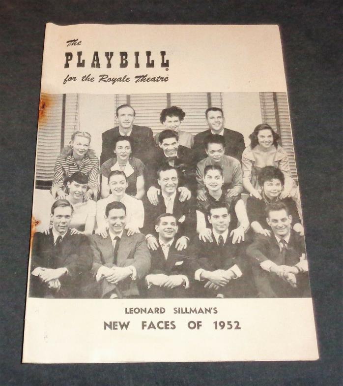 RARE Royale Theatre Playbill NEW FACES OF 52 Eartha Kitt Paul Lynde Great Ads