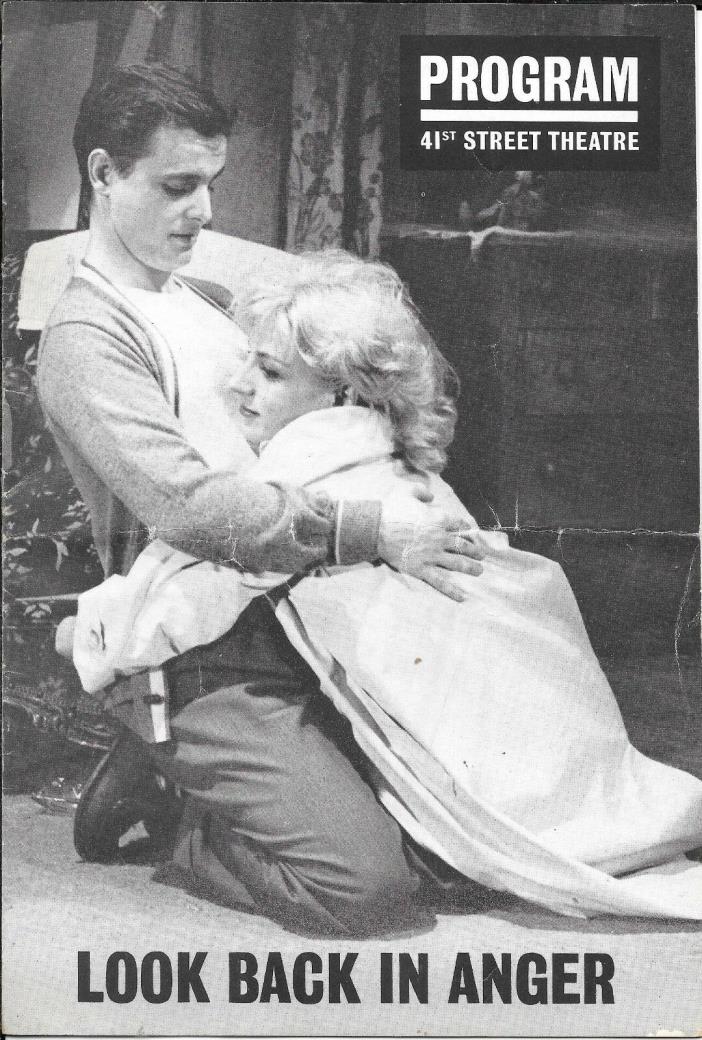 William Daniels & Audree Rae LOOK BACK IN ANGER 41st St,Theatre c.63 playbill