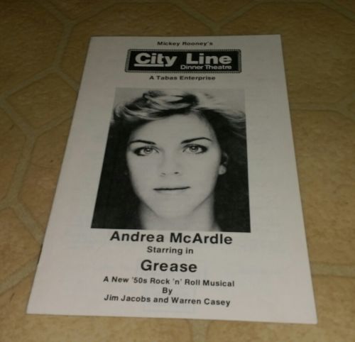 Vintage Andrea McArdle GREASE City Line Dinner Theatre program Mickey Rooney htf