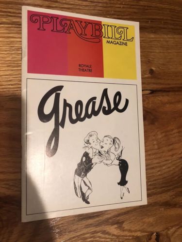 Original Broadway Cast Playbill GREASE 1973