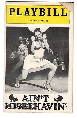 Ain't Misbehavin Longacre Theatre Playbill July 1978 Broadway NYC