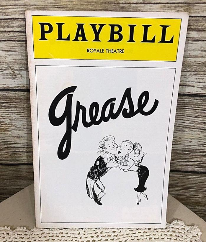 1974 Grease Playbill Royale Theater Jeff Conway Broadway Memorabilia