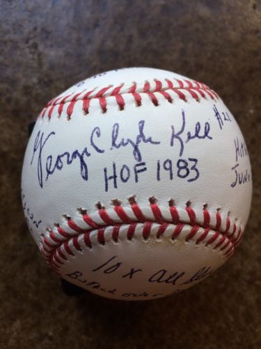 George Kell Autographed Signed Stat Ball Statball Baseball JSA