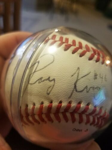 RAY KING #46 ATLANTA BRAVES Signed autographed Louisville Slugger Baseball